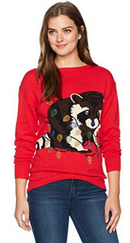 Isabellas Closet Womens Racoon Ugly Christmas Sweater