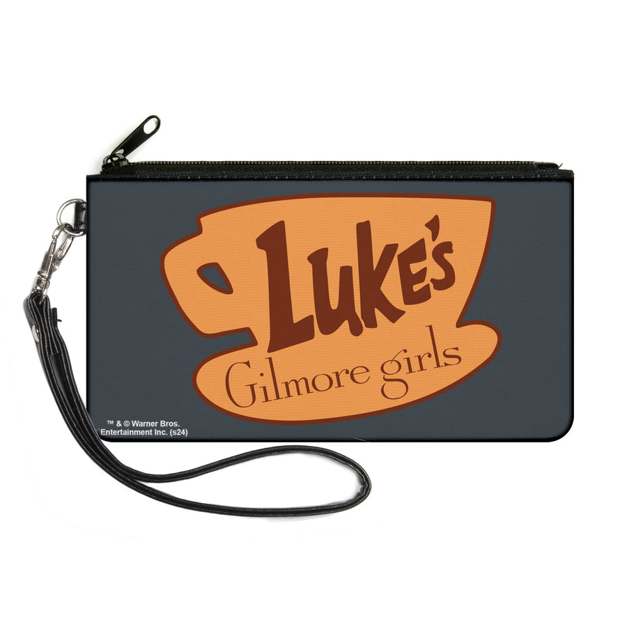 Canvas Zipper Wallet - LARGE - GILMORE GIRLS LUKE'S Coffee Cup Icon Gray/Browns