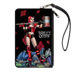 Canvas Zipper Wallet - SMALL - HARLEY QUINN Issue #1 Roller Derby Hammer Cover Pose