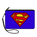 Canvas Zipper Wallet - SMALL - Superman Blue