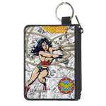 Canvas Zipper Wallet - MINI X-SMALL - WONDER WOMAN Lasso Action Pose/Logo/Comic Scenes