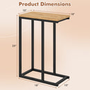 C-Shaped End Table Small Side Table with Sturdy Metal Frame