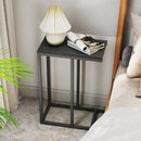 C-shaped End Table Slide Under Couch TV Tray for Coffee Laptop Tablet