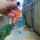 Calm Your Tits Iridescent Motel Style Key Tag Keychain