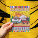 Camper Double-Sided Journal | Wood Burned Camper Trailer Art Designs Notebook