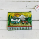 Camper Zipper Pouch | Camping Themed Purse Pencil Case Organizer | 9.50" x 7"