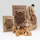Kraken Dice Caramel Latte 14pc Matte Dice Set Inked in Brown