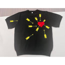 Carefree Black Sweater with Heart and Arrows Illustration [Available in S-L]