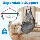 Caribbean Hammock Chair with Metal Spreader Bar Large Soft-Spun Rope Woven Swing