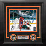 Carter Hart First Career Playoff Shutout Philadelphia Flyers Autographed Framed Hockey Photo