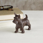 Cast Iron Dog Decor in Rustic Brown | Small Decorative Table Shelf Figurine