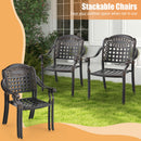 Cast Aluminum Patio Chairs Set of 2 with Armrests