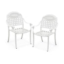 Cast Aluminum Patio Chairs Set of 2 with Armrests