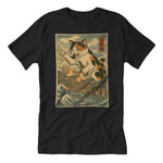 Cat Destroying City Ukiyo-E T-Shirt