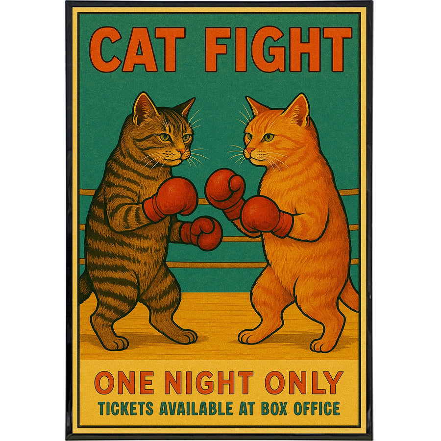 Cat Fight Show Advertising Poster Print