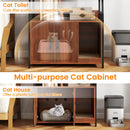 Cat Litter Box Enclosure with Storage Shelves and Scratching Pad