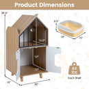 Cat Litter Box Enclosure with Shelf and Double Doors