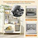 57 Inches Cat Litter Box Enclosure with Storage and Removable Scratcher