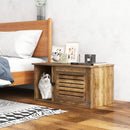 Cat Litter Box Enclosure with Louvered Door and Open Compartment
