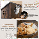 Cat Tree with Litter Box Enclosure Industrial Cat Tower Multi-level Cat Condo Furniture for Indoor Cats-Rustic Brown