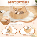 Cat Wall Furniture Set Kitten Wall Mounted Shelves with Hammock-Natural