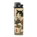 Cat with Takeout Japanese Ukiyo-e Style Basic Lighter