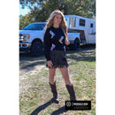 Catalena Fringe Rhinestone Skort Miniskirt Shorts in Black [Available in SM-L]