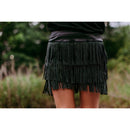 Catalena Fringe Rhinestone Skort Miniskirt Shorts in Black [Available in SM-L]