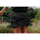 Catalena Fringe Rhinestone Skort Miniskirt Shorts in Black [Available in SM-L]