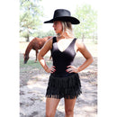 Catalena Fringe Rhinestone Skort in Black [Available in SM-L]