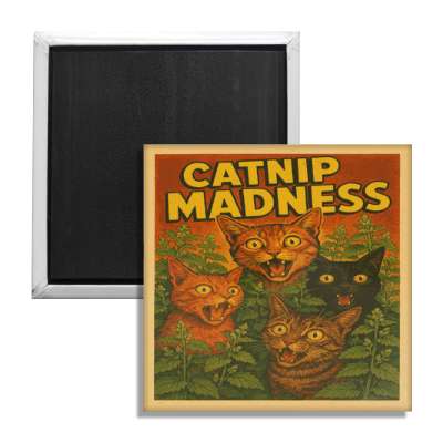 Catnip Madness Fridge Magnet