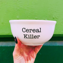 Cereal Killer Ceramic Bowl in White | Minimalist Aesthetic Dinnerware | 6" x 3.5"