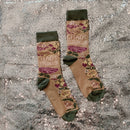 Chaos Coordinator Funny Socks in Green and Floral | Gift for Her