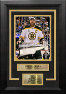 Zdeno Chara Hoists The Stanley Cup Boston Bruins 8x10 Framed Hockey Photo with Engraved Autograph