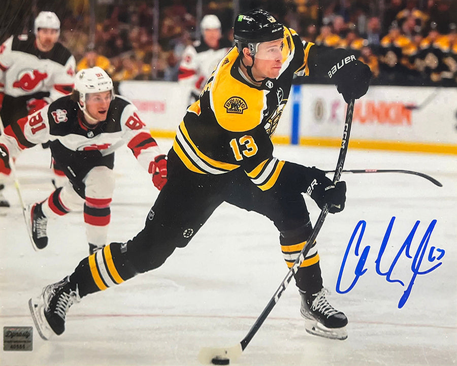Charlie Coyle in Action Boston Bruins Autographed 16