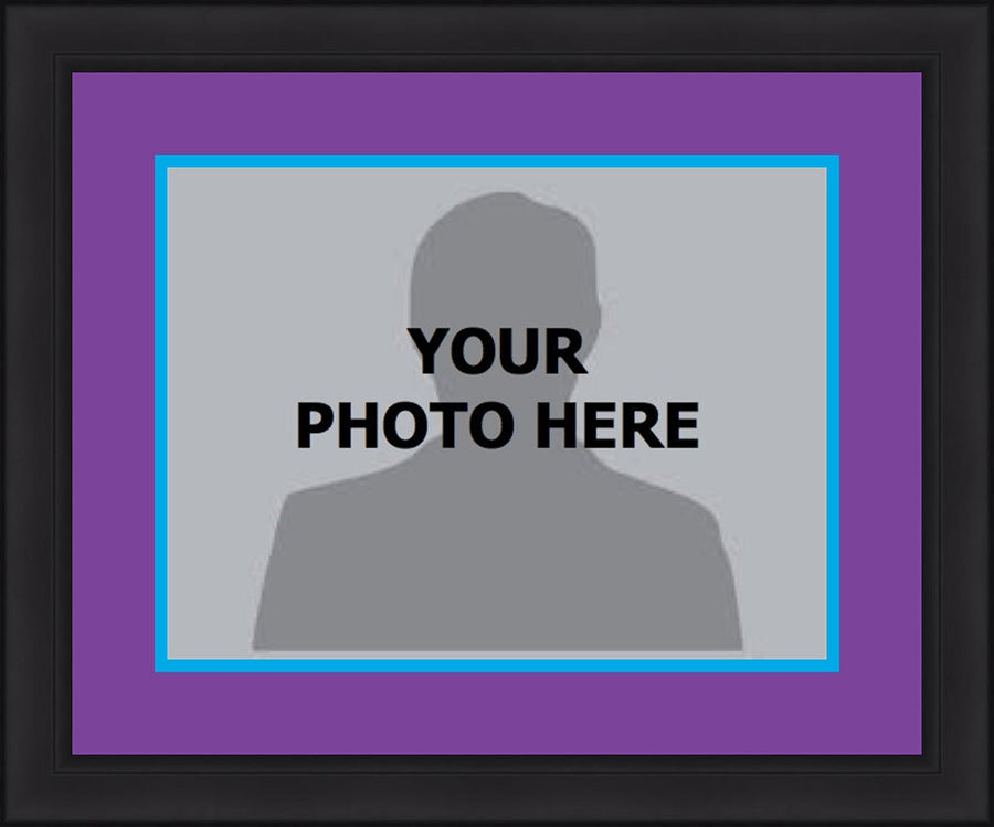 NBA Basketball Photo Picture Frame Kit - Charlotte Hornets (Purple Matting, Blue Trim)