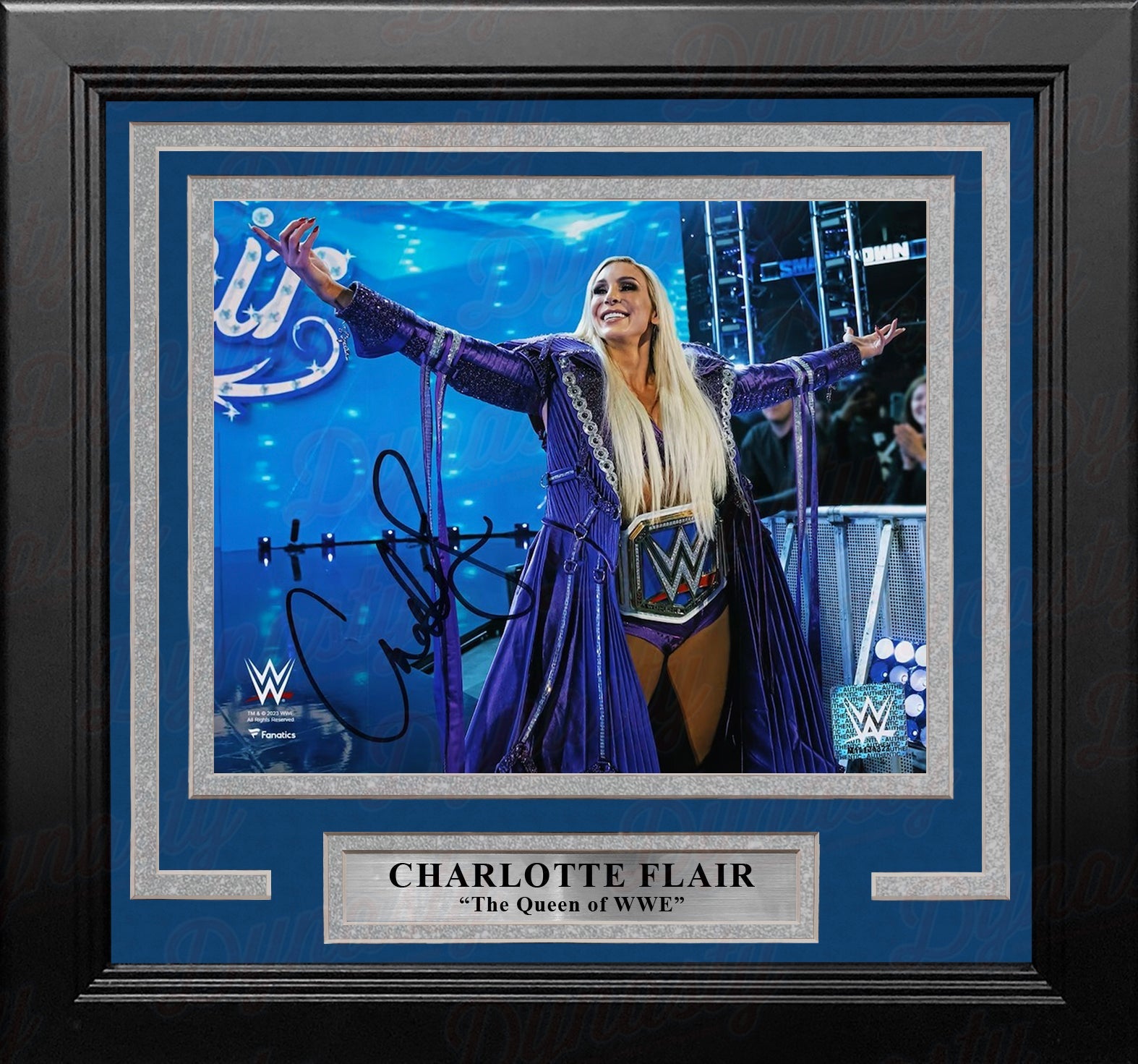 charlotte flair football helmet Charlotte Flair Championship Entrance Autographed 8" x 10" Framed WWE Wrestling Photo