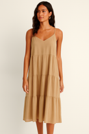 Lafayette 148 New York Hartford Tiered Midi Dress, Size Medium