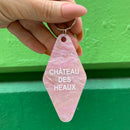 Chateau Des Heaux Motel Style Keychain in Crystal Pink