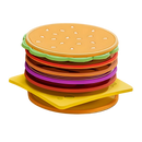 Cheeseburger Silicone Drink Coasters Set of 8