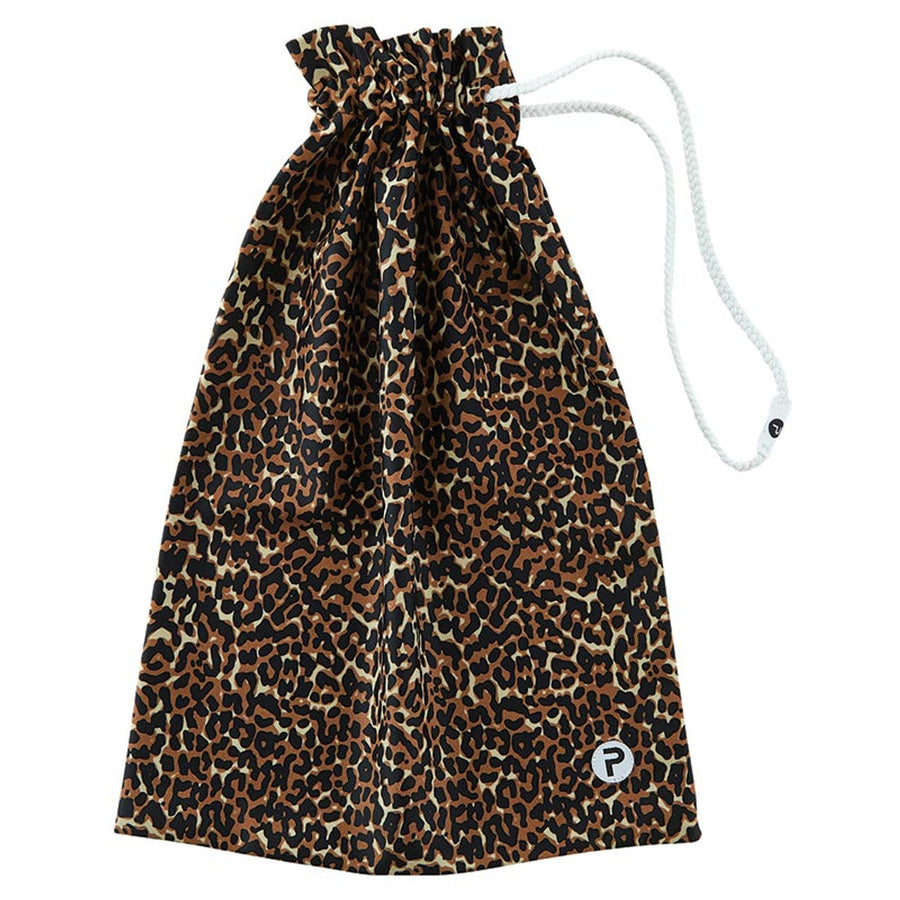 Cheetah Pom Sack Shoe Bag | Carry Around Drawstring Shoe Pouch | 10.4 x 14.5