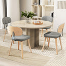 Chenille Fabric Upholstered Wooden Kitchen Chairs Set of 4