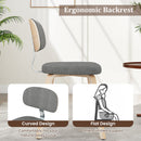 Chenille Fabric Upholstered Wooden Kitchen Chairs Set of 4