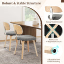 Chenille Fabric Upholstered Wooden Kitchen Chairs Set of 4