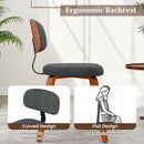 Chenille Fabric Upholstered Wooden Kitchen Chairs Set of 4