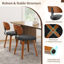 Chenille Fabric Upholstered Wooden Kitchen Chairs Set of 4