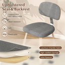 Chenille Fabric Upholstered Wooden Kitchen Chairs Set of 2