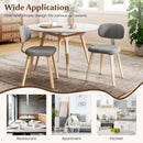 Chenille Fabric Upholstered Wooden Kitchen Chairs Set of 2