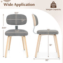 Chenille Fabric Upholstered Wooden Kitchen Chairs Set of 2