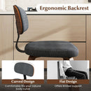 Chenille Fabric Upholstered Wooden Kitchen Chairs Set of 2
